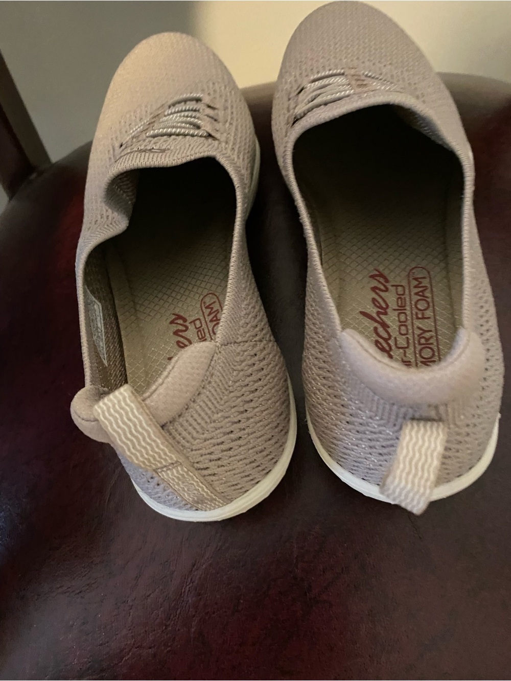Skechers Knit Slip-On Sneakers in Beige - Picture 2 of 8